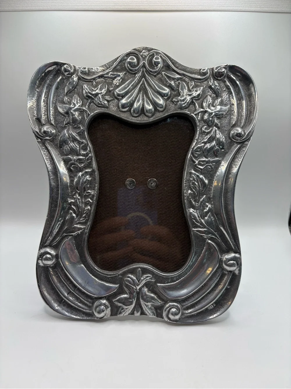 Vintage Mexican Pewter Picture Frame 5x7 Spanish Colonial Ornate Tabletop Decor